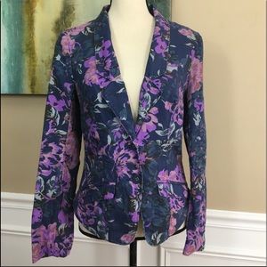 Free People Blazer linen floral jacket